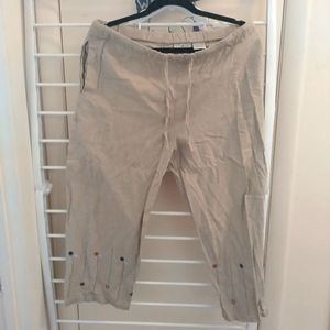 Vintage capris, mostly linen with some embroidery